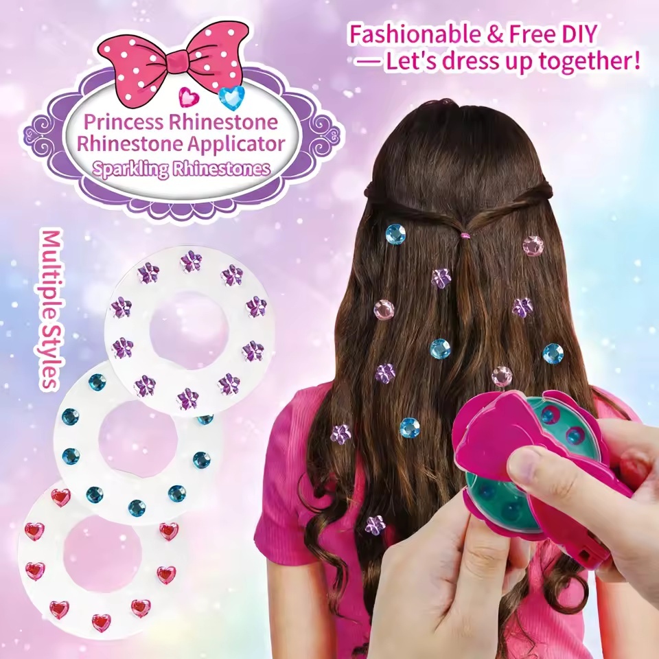 Equipamento De Perfuração De Unhas Mágicas Decoração De Cabelo Adesivo Broca Brinquedo Menina Jogando Casa DIY Acessório