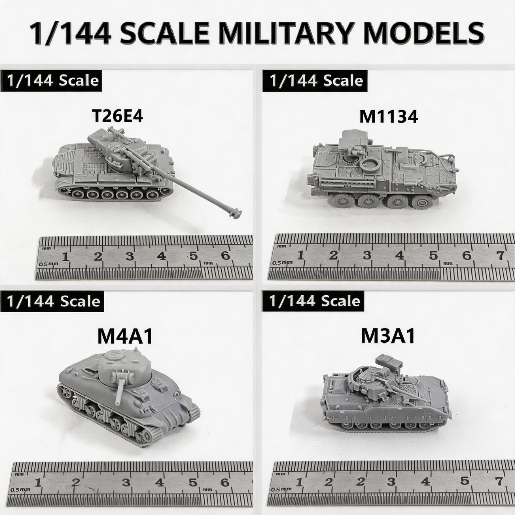 Modelo De Mini Tanque Em Escala 1/144 , Impresso 3D , Resina , Pintável , WWII , Tanques De Batalha Principais Famosos M