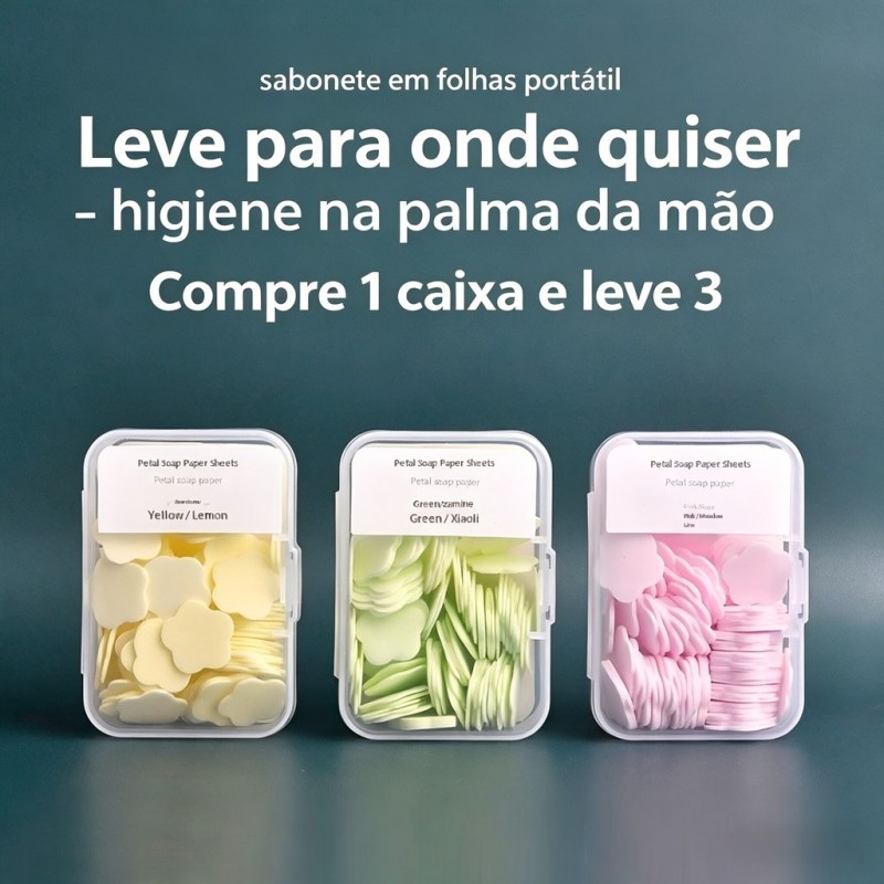 3 Pacotes De Sabonetes De Papel, Mini Sabonete De Pétalas De Flores Para Viagem Crianças E Adultos