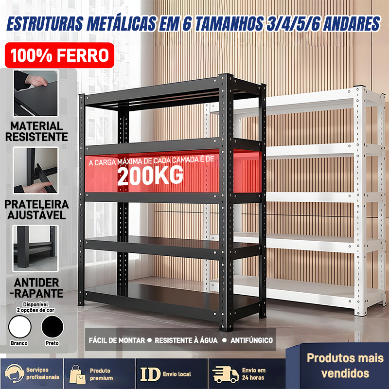Prateleira de aço reforçada multifuncional forte capacidade de rolamento armazenamento mais conveniente