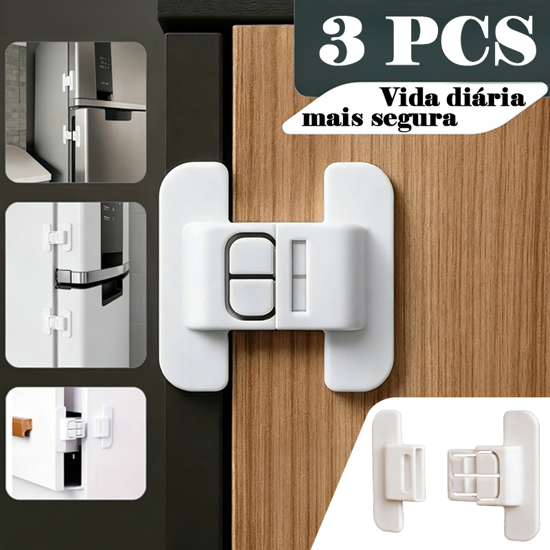 1-3 Pcs Trava de Segurança Infantil Multiuso Adesiva Fechadura para Portas Armário Geladeira Gaveta