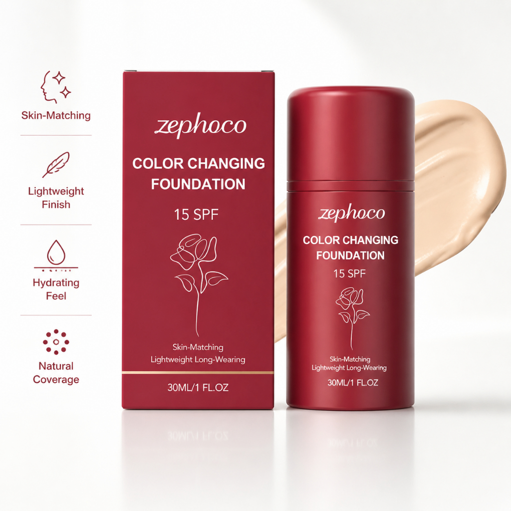 Base Para Mudança De Cor ZePhoco Fps 15 De Maquiagem Facial Leve E De Longa Duração 30ml