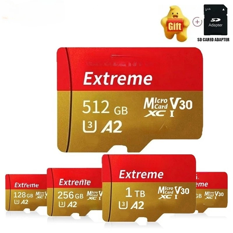 Cartão De Memória 1TB 1024GB 512GB 256GB 128GB 64GB 32GB 16GB 8GB Micro SD Extremo Class10 UHS-1 TF Flash