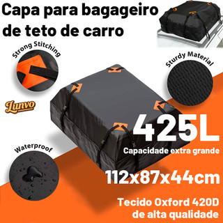 Bagageiro Teto Maleiro Impermeável Dobrável 425l + Esteira