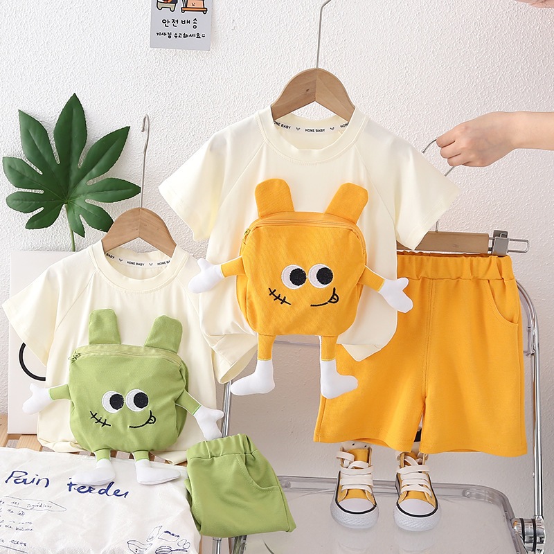 Novo Verão Crianças Roupas Terno Meninos Meninas Dos Desenhos Animados Printe Dinossauro T Camisa Shorts 2 Pçs/Set Crian