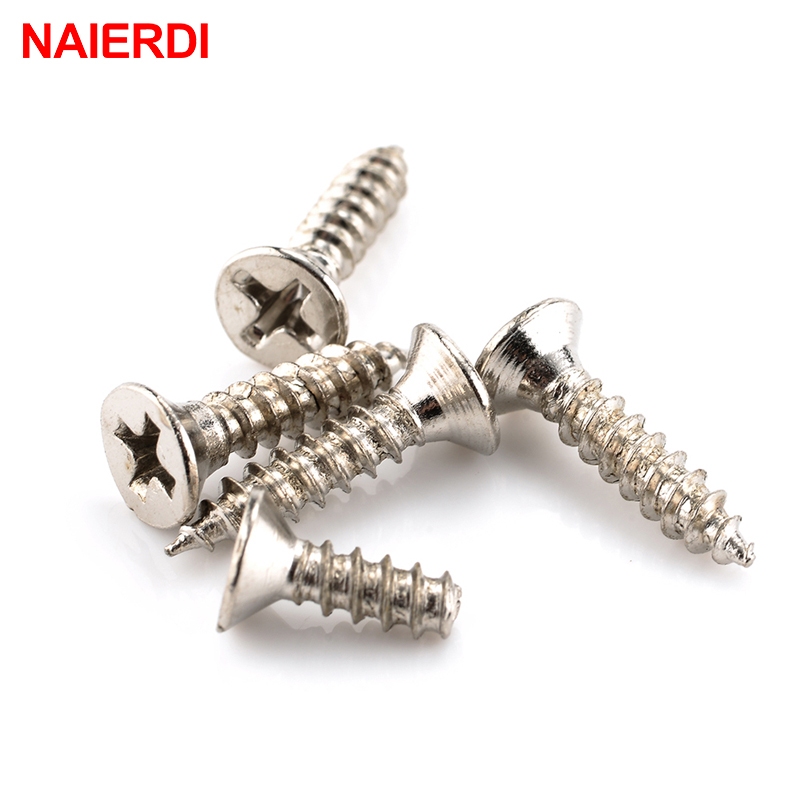 NAIERDI 500 Peças De Parafusos De Madeira De Cabeça Plana M2x6/8/10mm Mini Parafuso Auto-Roscante Para Dobradiças Antiga