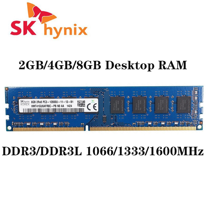 SK Hynix DDR3 DDR3L RAM 4GB 8GB 1600Mhz 1333Mhz 1066Mhz PC3L-12800U 1.35v Desktop Para Memória 1.5V
