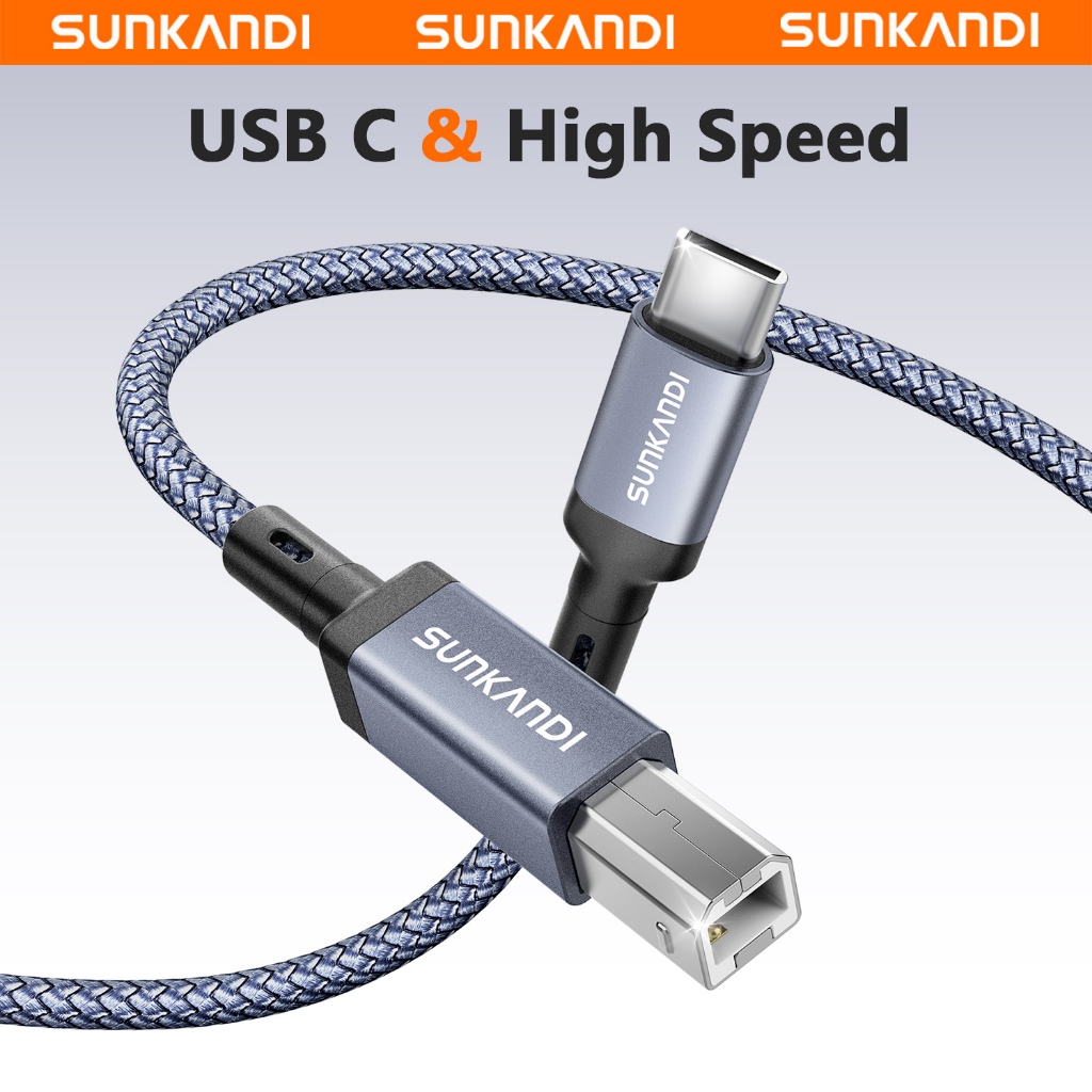 SUNKANDI USB c Macho Para B Cabo De Impressora Tipo-USB2.0 Taxa De Transferência De Dados De 480 Mbps Computador