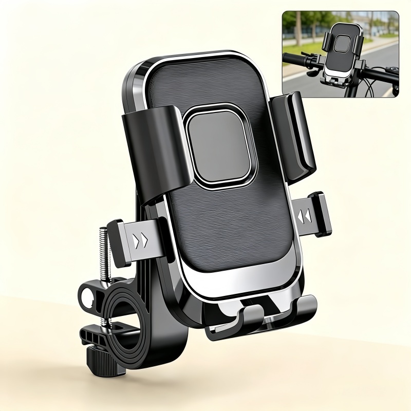 Suporte Celular Moto Bicicleta Travamento Automático Anti Choque Anti Vibração 360° Giratório