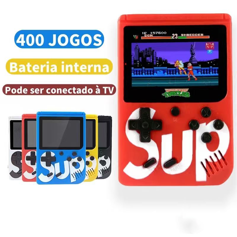 Mini Console de jogos portátil retrô, Nintendo, 400 jogos antigos clássicos dos anos 80