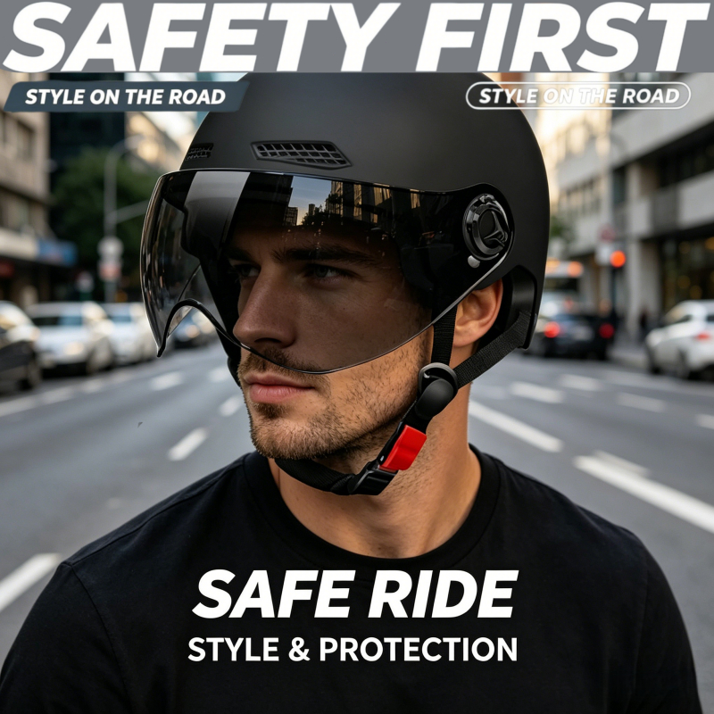 Capacete De Bicicleta Elétrica Certificado 3C Para Adultos Unissex Scooter E Motocicleta Meio Equipamento De Segurança P