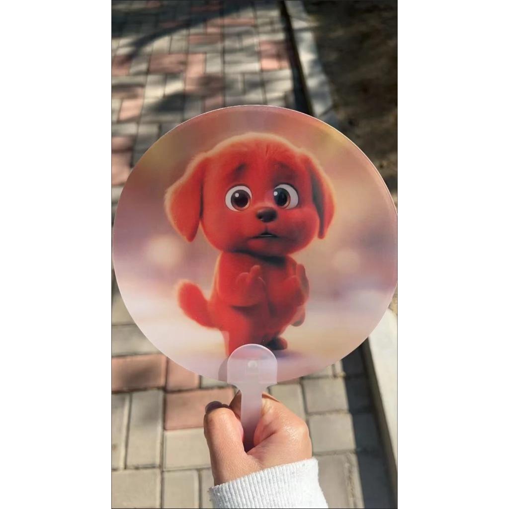 Ventilador De Mão Dos Desenhos Animados Com Portátil Do Efeito 3D Da Aleta Grade Para Viagens Ao Ar Livre