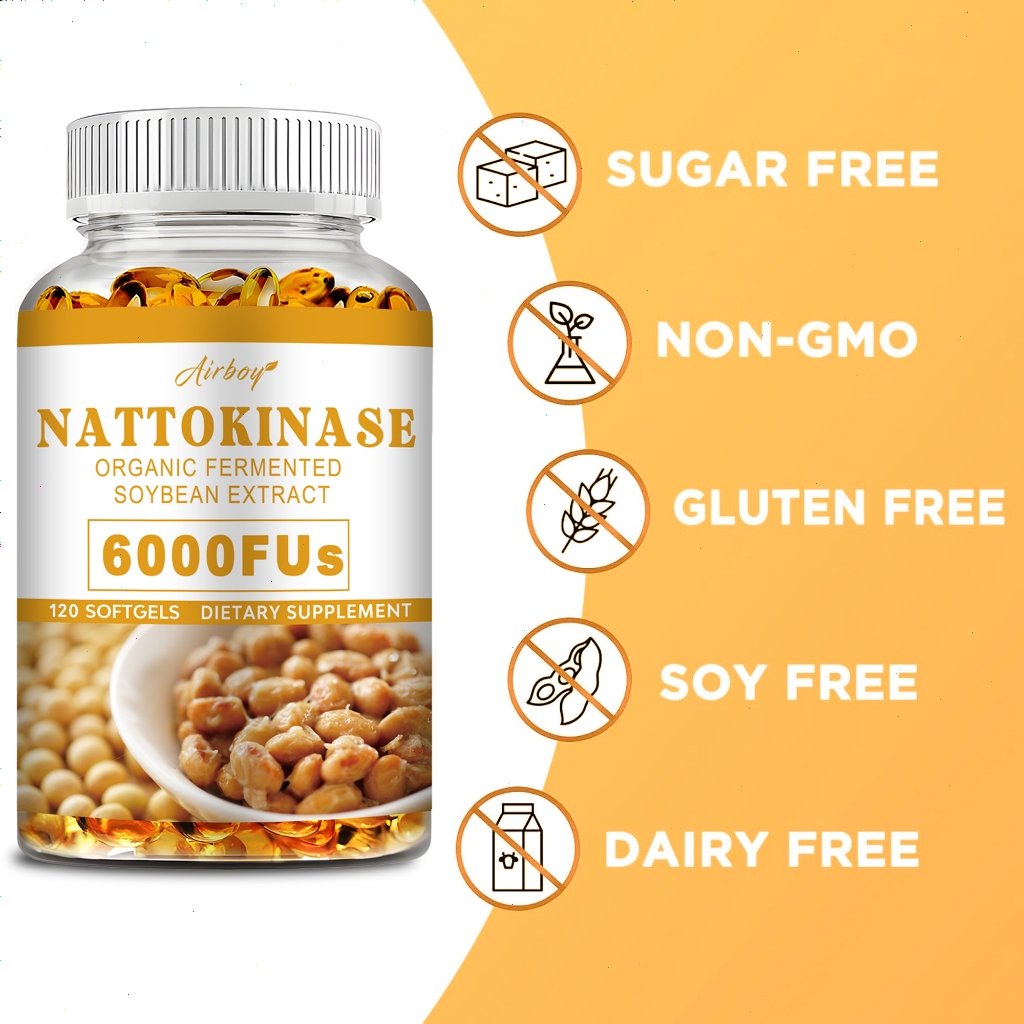 Contém nattokinase , Totalmente natural , 6000 FU , Adequado Para Adultos . — imagem 2 de 2