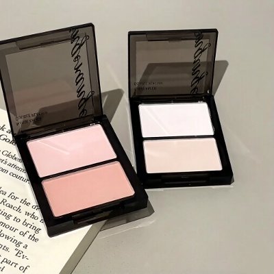 Paleta Multifuncional HERORANGE Matte Dual , Pó Fixador De Uso Úmido E Seco Com Iluminador , Contorno , Blush