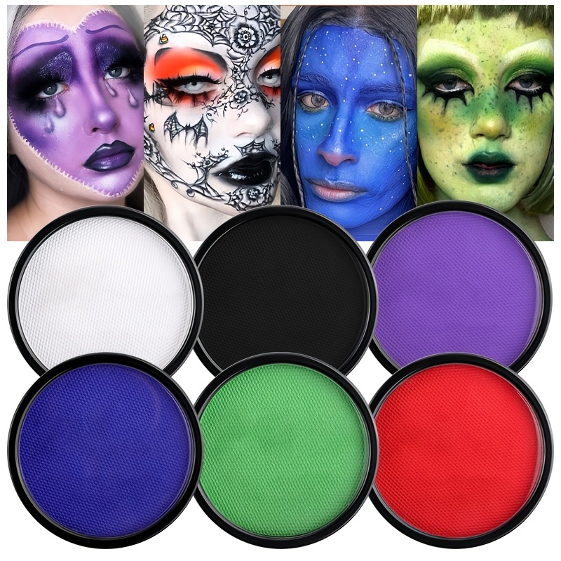 VERONNI 6 Cores 30g Pintura Facial Profissional Corporal À Base De Água Maquiagem Segura Para Crianças E Adultos Bolo Di
