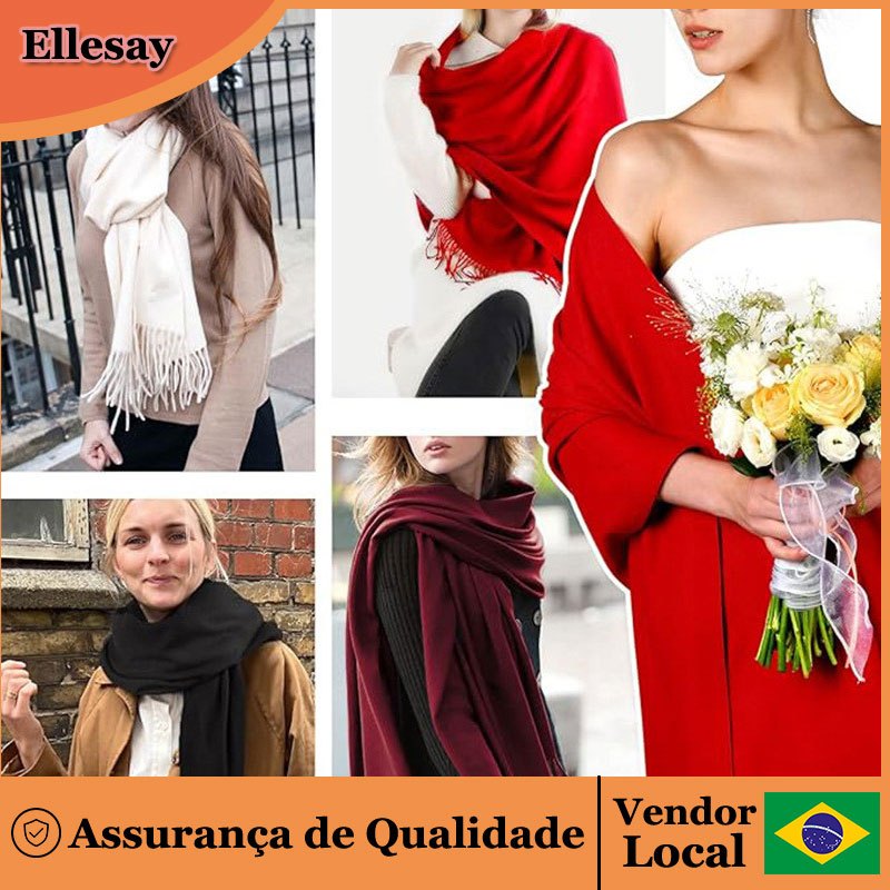 Outono inverno quente xale cachecol dama de honra vestido de festa de casamento xale cachecol engrossado
