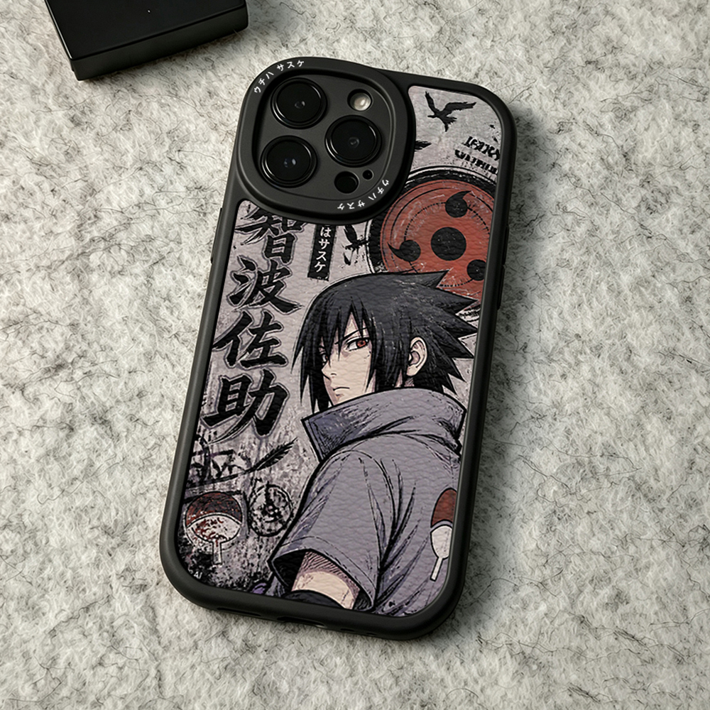 Capa iPhone Para 16/15/14/13/12 Mini/11 Promax Uchiha Sasuke Naruto Estilo Pôster Macia 7/8 Plus/X/XR/Xs Max