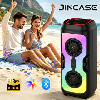 Caixa de som Bluetooth portátil com bateria de longa duração e iluminação ambiente RGB, p…