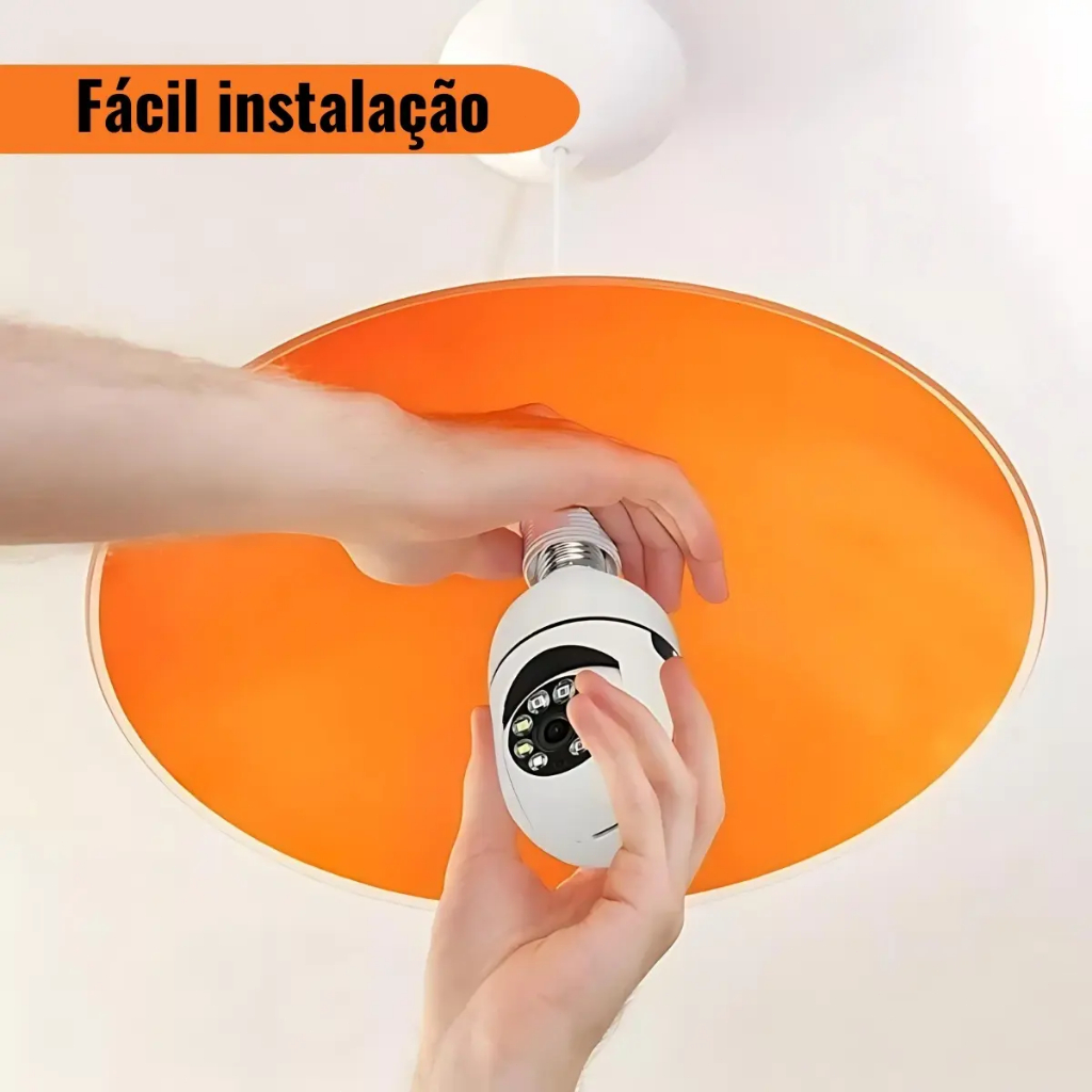 Câmera De Segurança Com Lâmpada Externa 1080P HD WiFi CCTV Visão Noturna Infravermelha