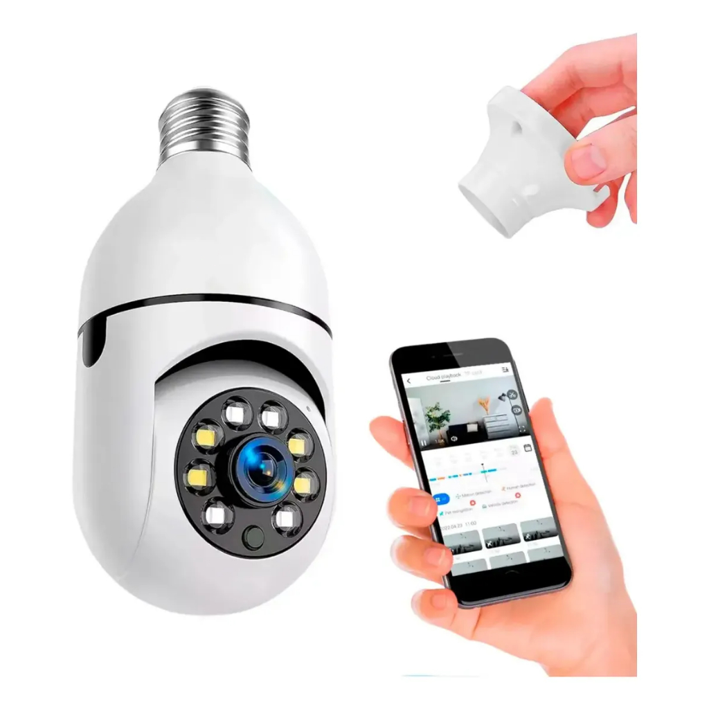 Suporte Para Lâmpada Sem Fio WiFi Câmera E27 360 ° Panorâmica Do CCTV Monitor De Segurança Residencial Inteligente