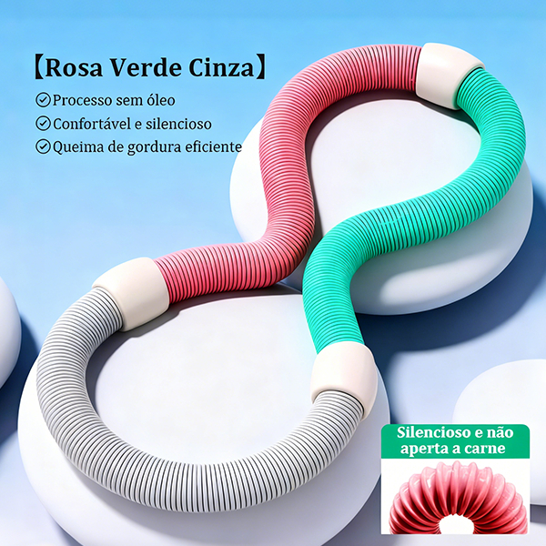 Aro Hula Hoop 1.5kg Dobrável Fitness - Queima Gordura Cintura Abdômen Silencioso PVC Profissional