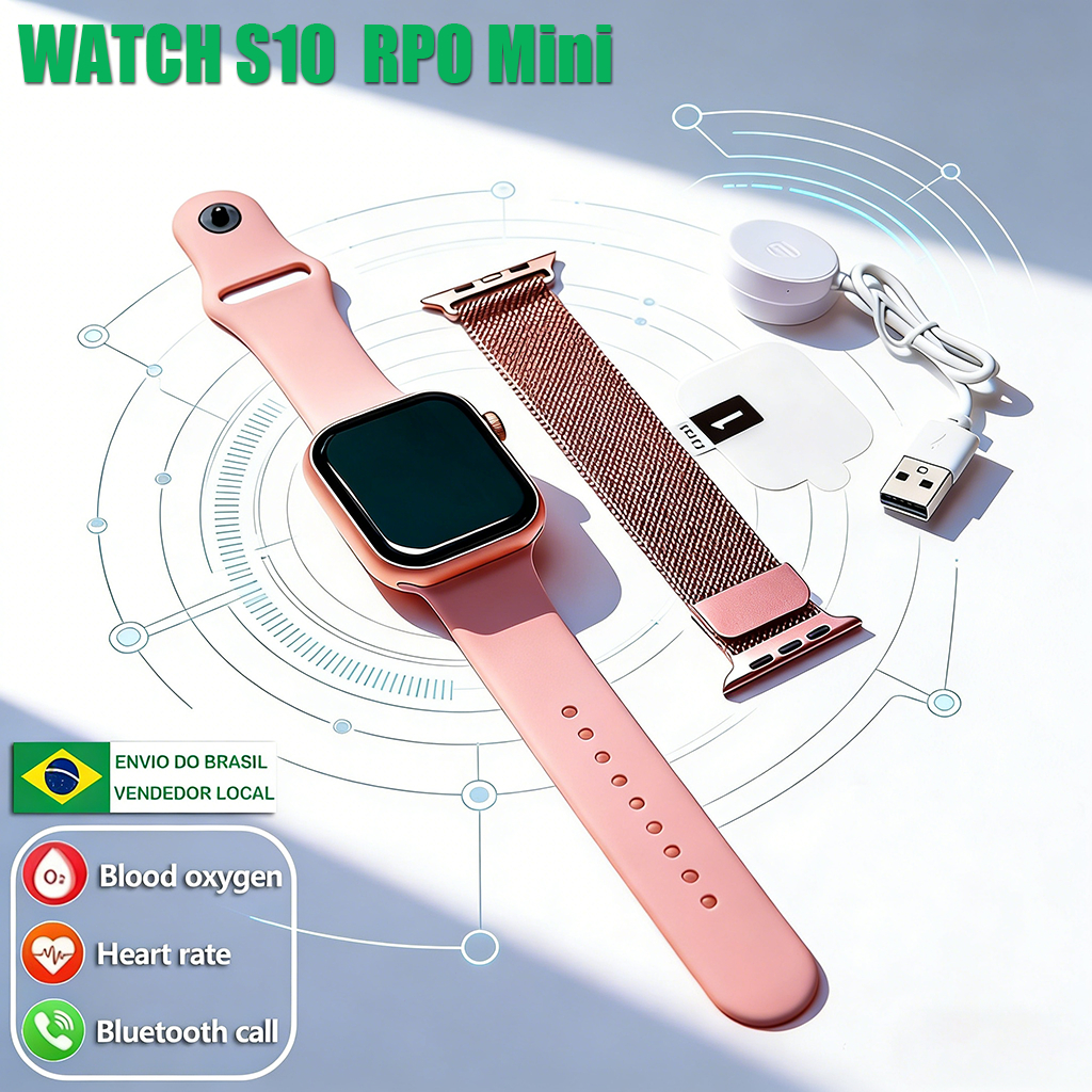 2026 Smartwatch S10 Pro MINI Série10 Unissex- Esportivo Chamadas Bluetooth Com Calculadora Envio de São Paulo