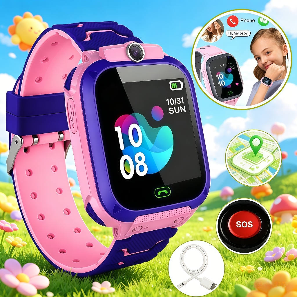 Relógio Inteligente Smartwatch Infantil 2G com GPS e Câmera para crianças localização e SOS