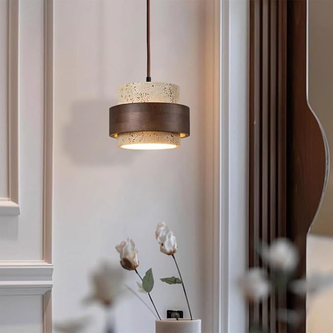 CZHLIFE Lampu Gantung Travertino Amarelo Pendente Luminaria Teto LED Lustre Sala Jantar Pousada/Sala De Estar
