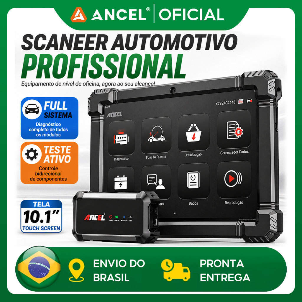 ANCEL X7 Automotivo Profissional Sistema Completo OBD2 Scanner Código ECU Ferramenta De Diagnóstico De Teste Ativo