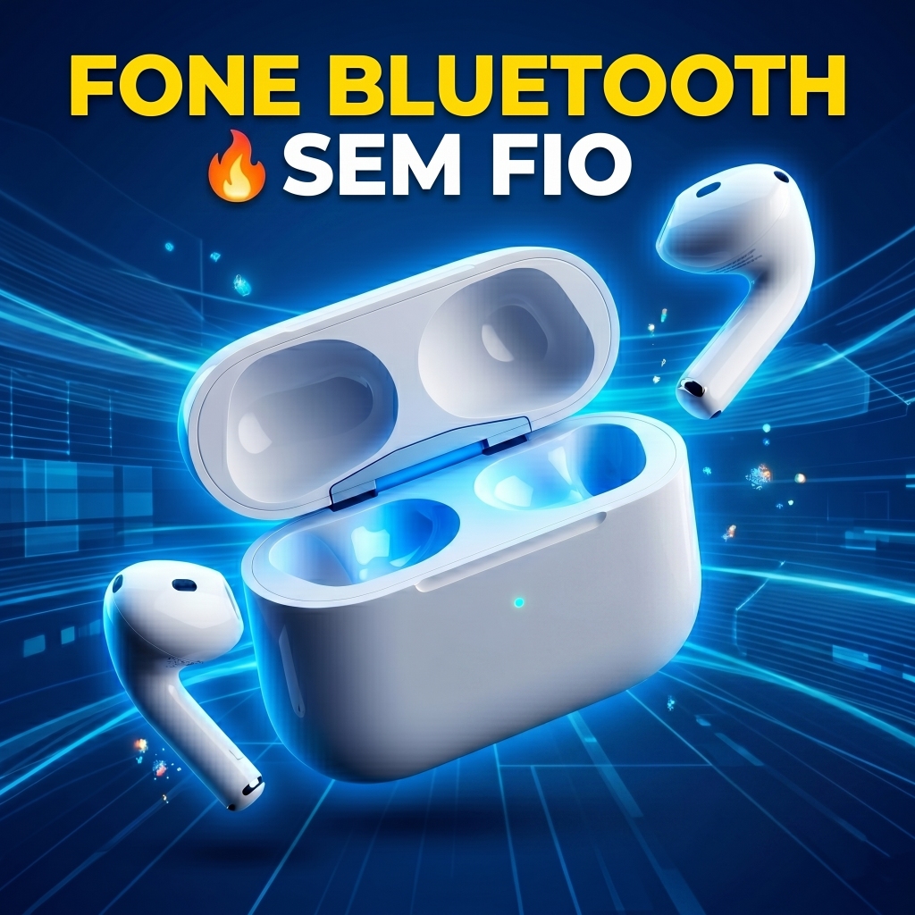 Fone Bluetooth 5.3 Sem Fio TWS HiFi 9D Cancelamento de Ruído Bateria Longa Com Microfone Gamer Esportivo Android iOS