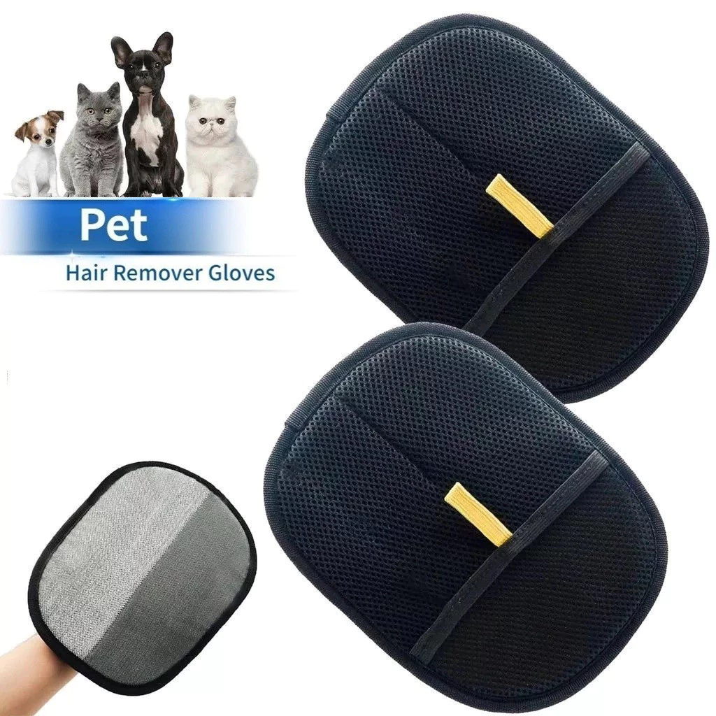 1~4 PCS Removedor de Pelos Pet - Luva Estática + Escova Dupla Face para Cães e Gatos