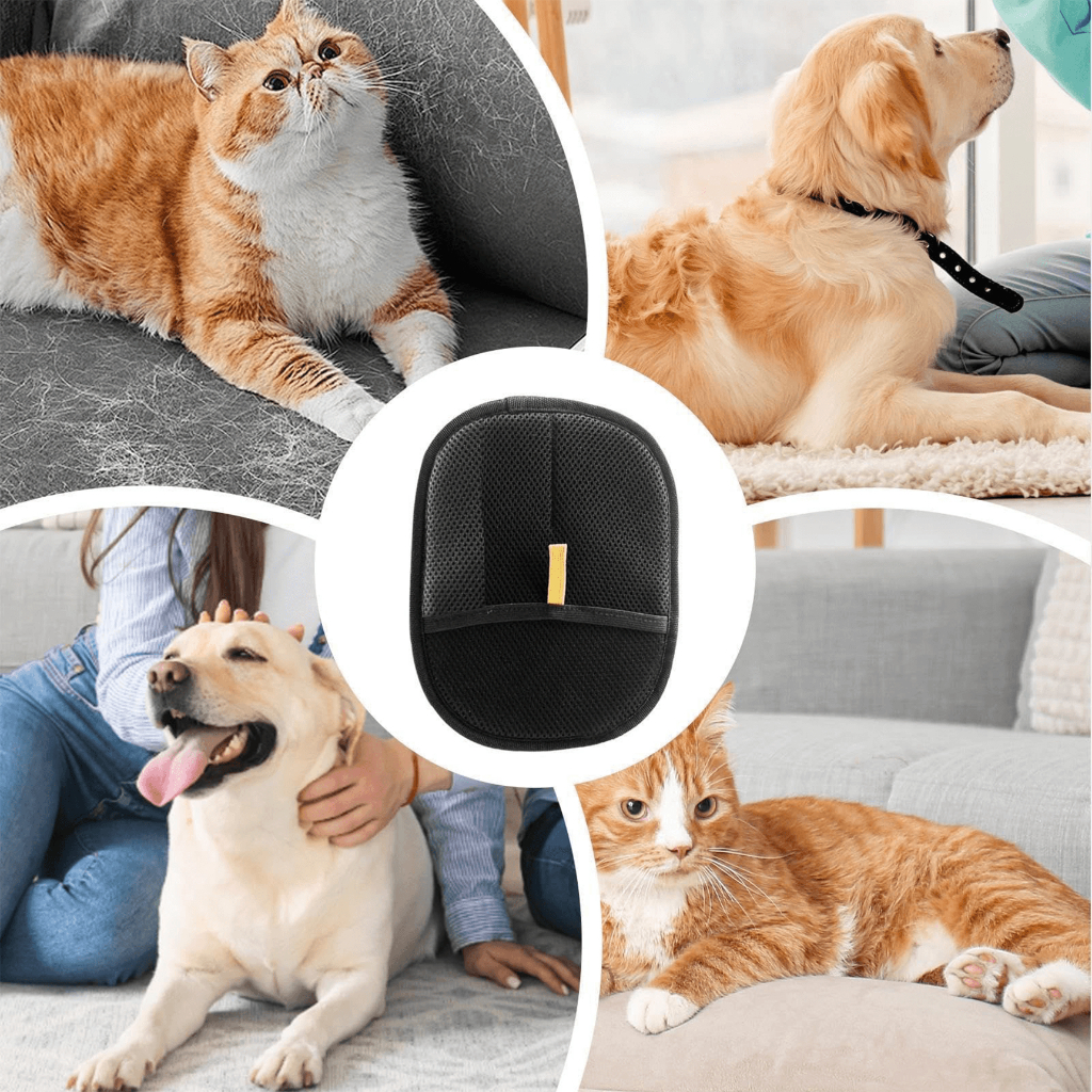 1~4 PCS luva mágica removedora de pelos pet escova dupla face adesiva limpeza roupas, sofás e camas