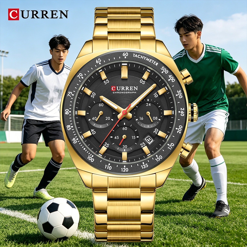 CURREN Relógio Masculino De Marca Genuíno Novo Design Retrô Elegante Pulseira De
