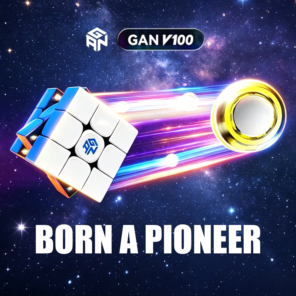 GAN V100 Maglev UV 3x3 Maglev Rubik's Cube Pioneer Black Core Speed Cube