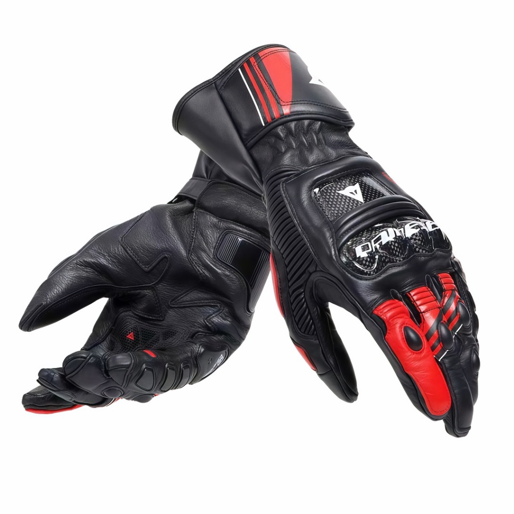 Nova Marca DAINESE Preto/Vermelho Couro Genuíno Luvas De Equitação Ao Ar Livre De Fibra De Carbono , Equipamento De Moto