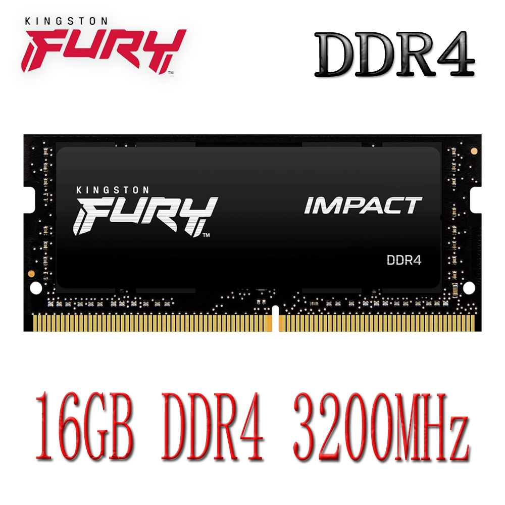 Kingston FURY Impact DDR4 RAM 16 Gb DDR4 3200 Mhz KF432S20IB/16 PC4-25600S Memória Para Laptop