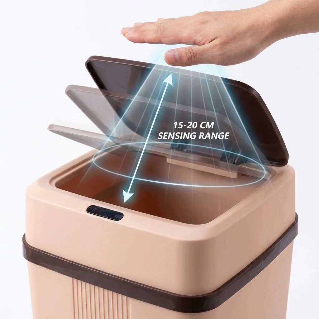 Lixeira Com Sensor Inteligente 12L-Ativada Por Movimento Infravermelho Automático , Tampa Antibacteriana , Vedação Antio
