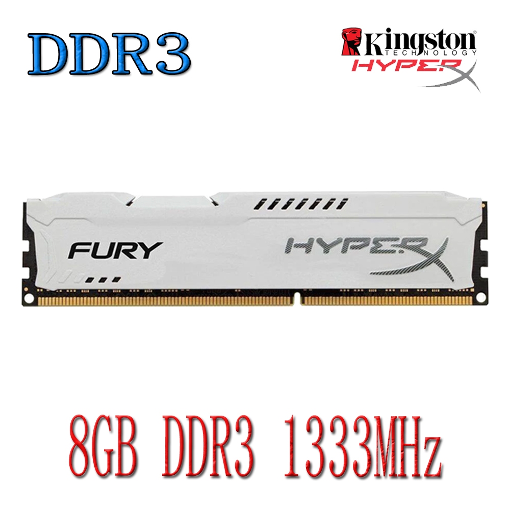 Kingston HyperX Fury DDR3 PC RAM 8 Gb DDR3 1333 Mhz PC3-10600U Memória DIMM Computador