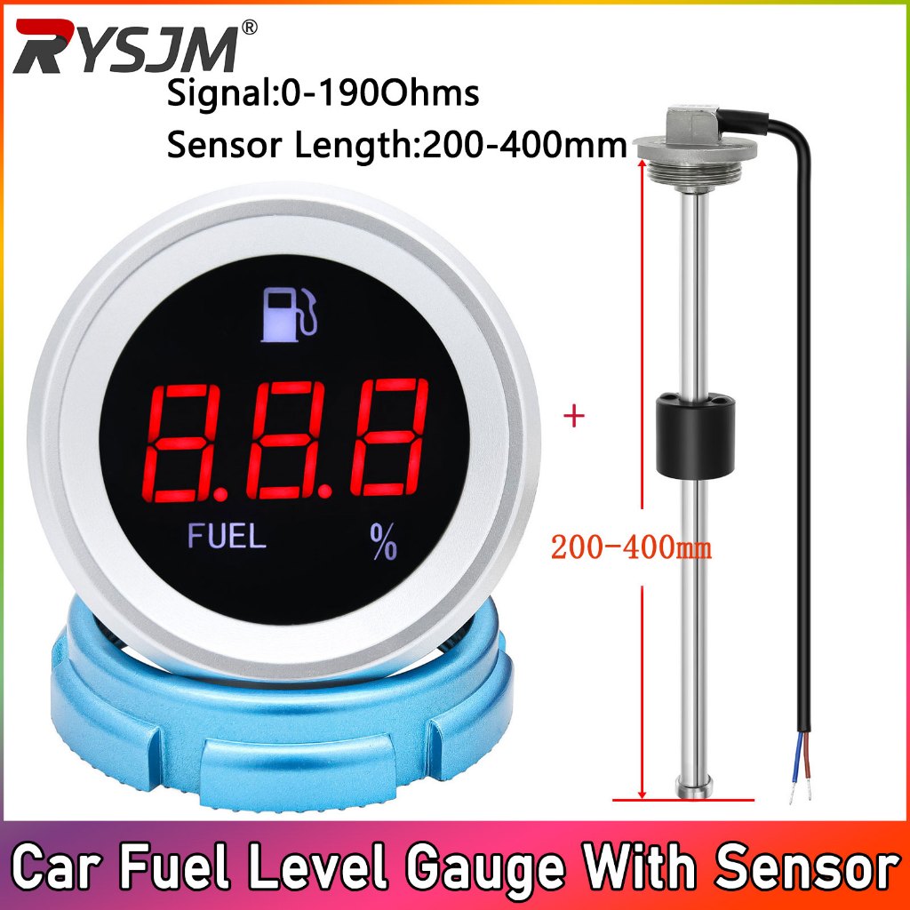 Medidor De Nível De Combustível Do Carro 52MM Com Sensor Flutuador De 0-190Ohms Para 12V 24V Barco Marinho Universal
