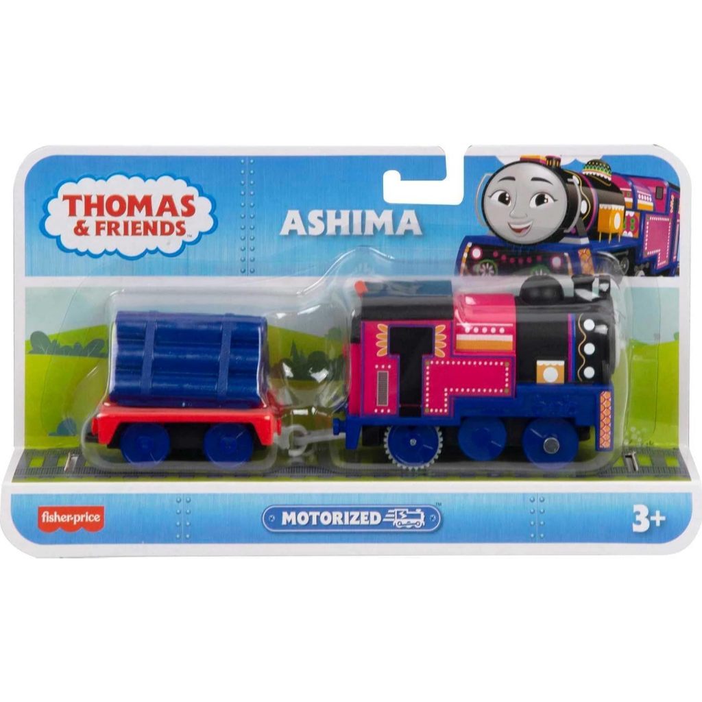 Thomas & Friends Trem de brinquedo motorizado Ashima Motor alimentado por bateria com transportador de carga adequado pa