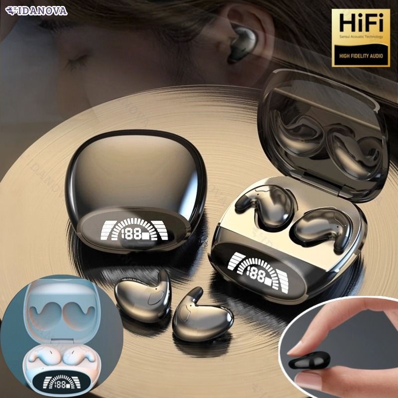 Fone De Ouvido Sem Fio Para Dormir Invisível TWS Bluetooth  Ocultos Prova D'água Cancelamento De Ruídos Esportivos-VN