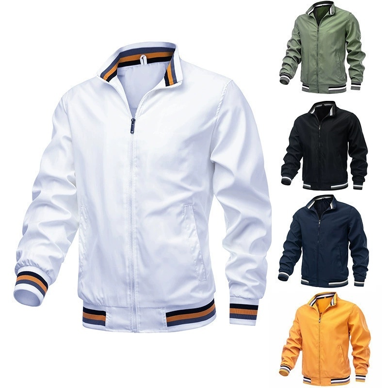 Homens moda casual jaqueta primavera outono na moda esportes casual gola zíper Cardigan masculino