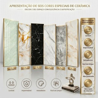 10/20/30/50 peças, textura de mármore autoadesiva, dimensão 60 cm x 30 cm, PVC resistente à mofo e lavável