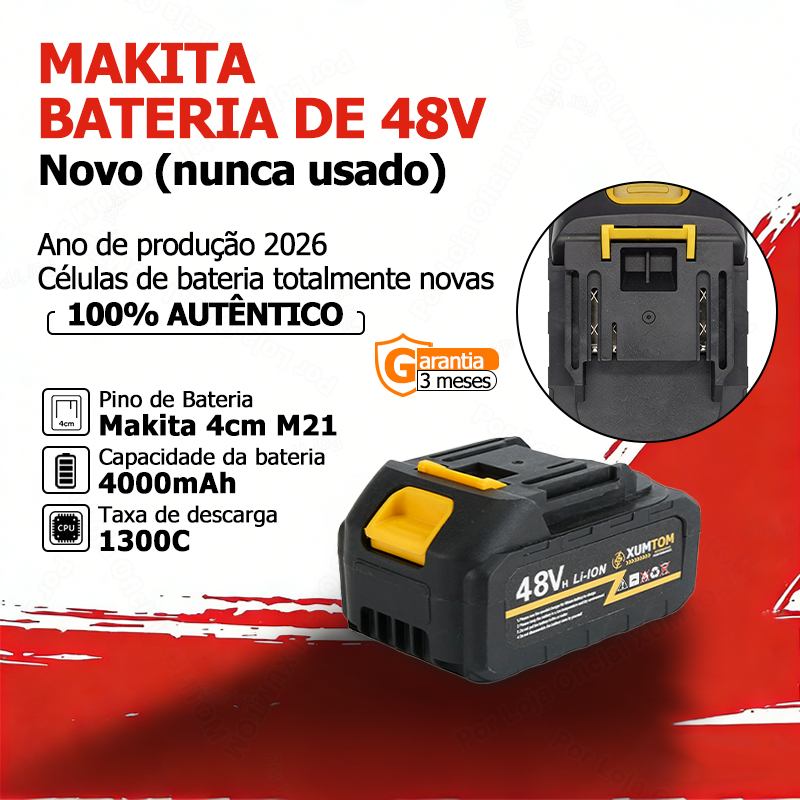 Universal para Bateria Makita 48V, Compatível com Furadeiras e Parafusadeiras Sem Fio