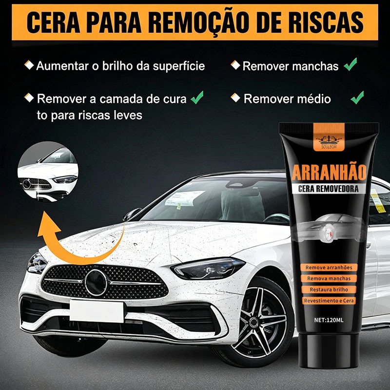 Cera Para Reparo De Arranhões De Carro , De Polimento , Remoção Pintura E Pasta Iluminadora 120ml