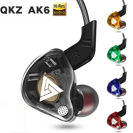 QKZ AK6 fone de ouvido com fio e microfone cobre driver fone de ouvido esportivo hifi baixo estéreo no ouvido