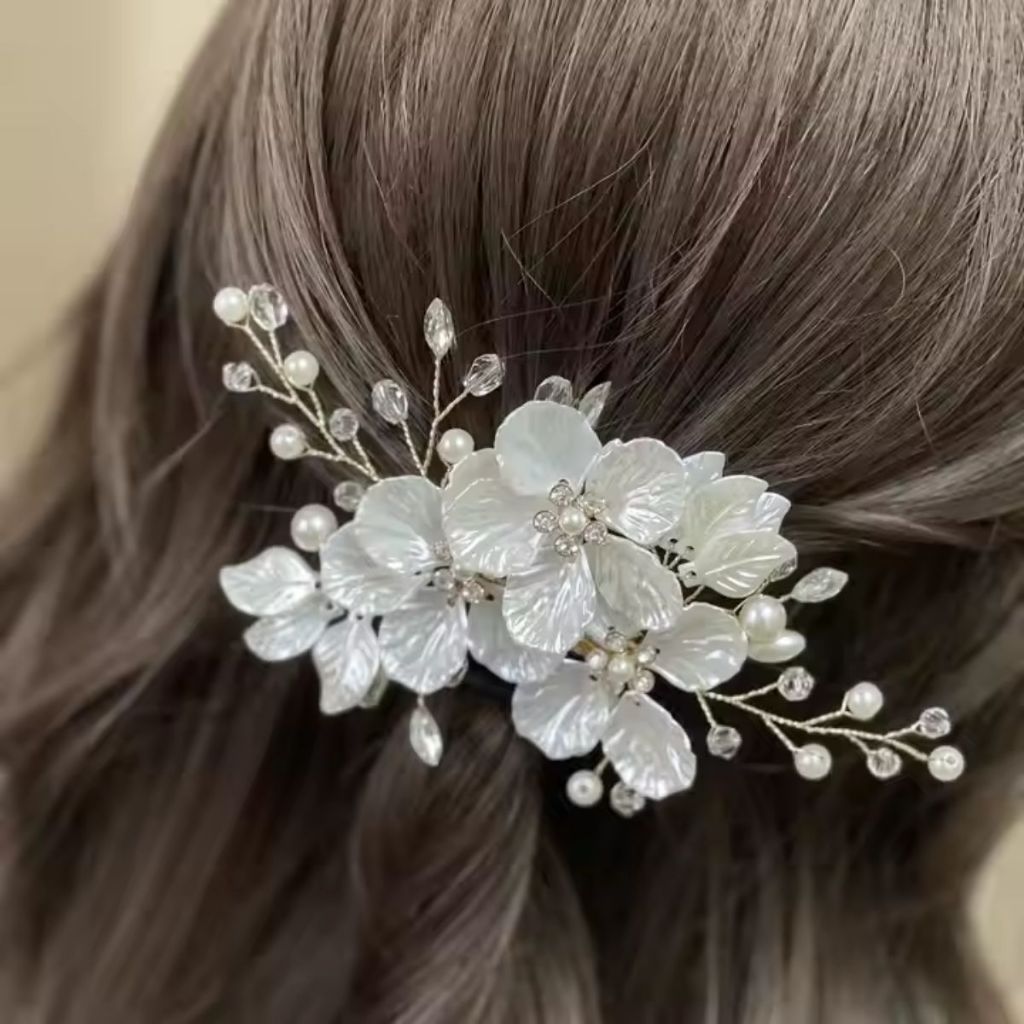 Arranjo de Cabelo Para Noiva Flor Debutante Madrinha Grinalda Noiva Enfeite Floral Pérola Casamento