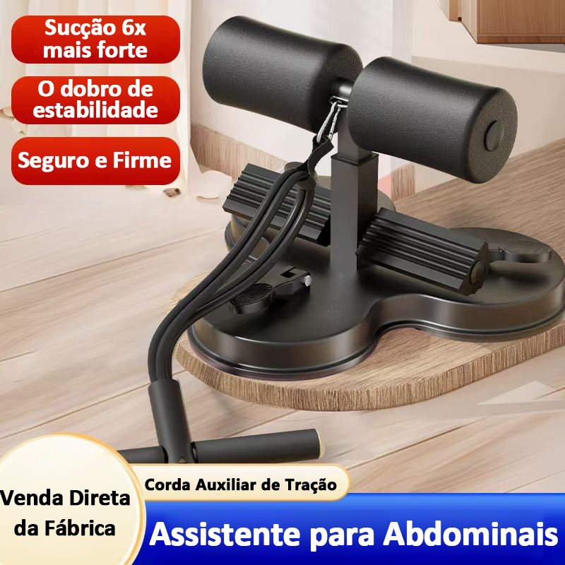 Suporte para Abdominais Ventosa Tripla Melhorada | Não Solta e Ajuste de Altura em 3 Níveis