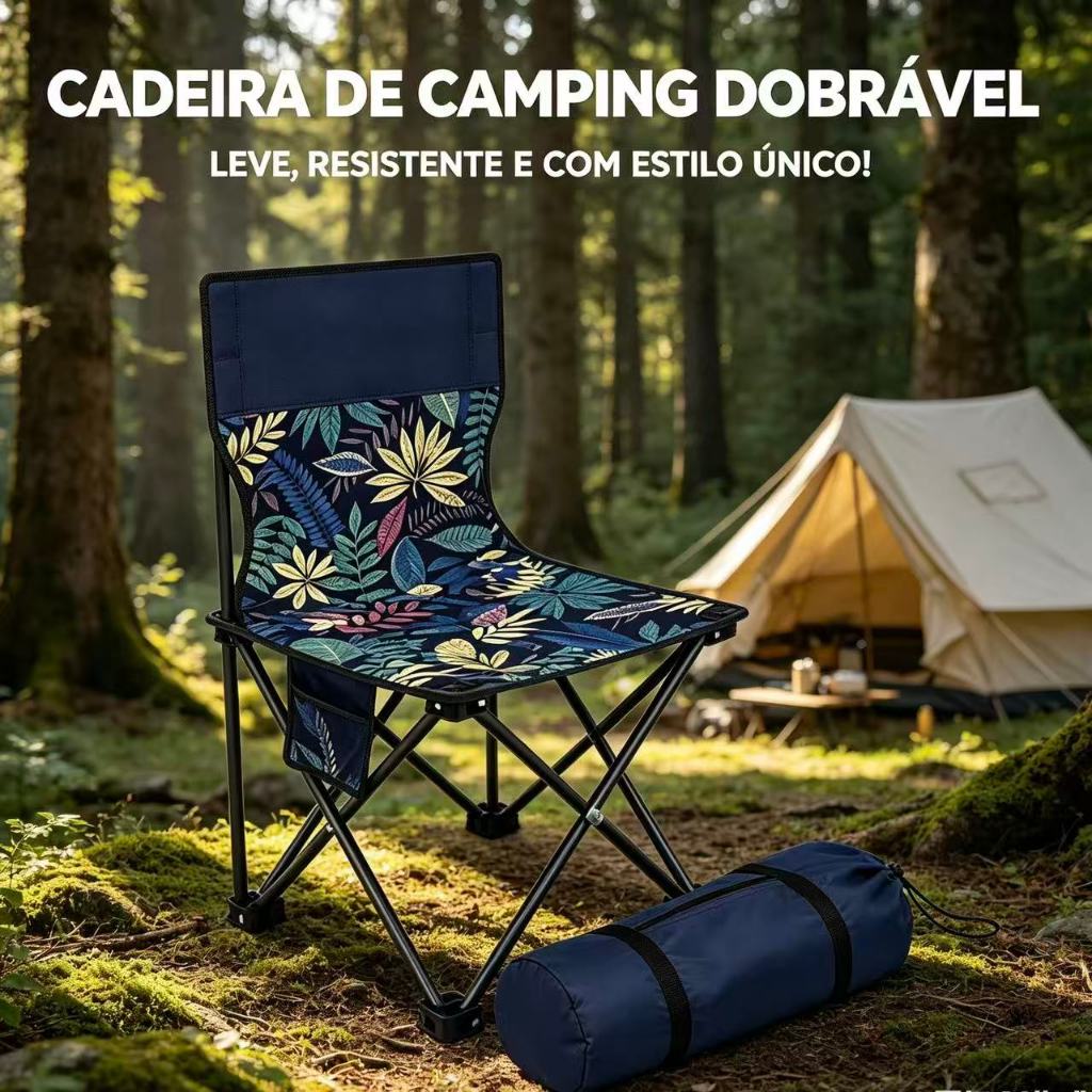 Cadeira Dobrável de Acampamento Leve Durável para Praia e Camping