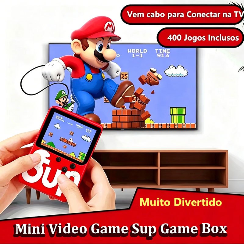 Mini Video Game Sup Game Box 400 Jogos Em 1 Portátil Jogos Antigos